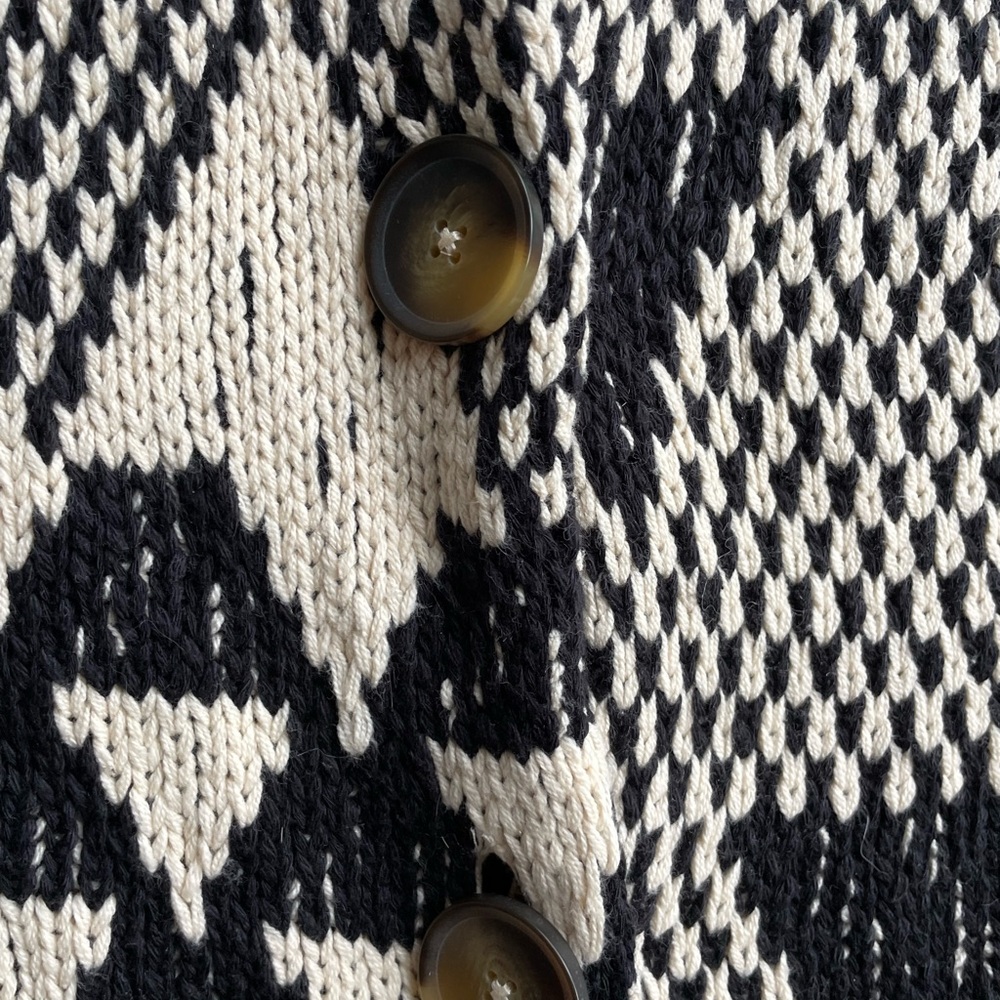 New! Free People Black and Tan Knit Cardigan - Picture 2 of 5